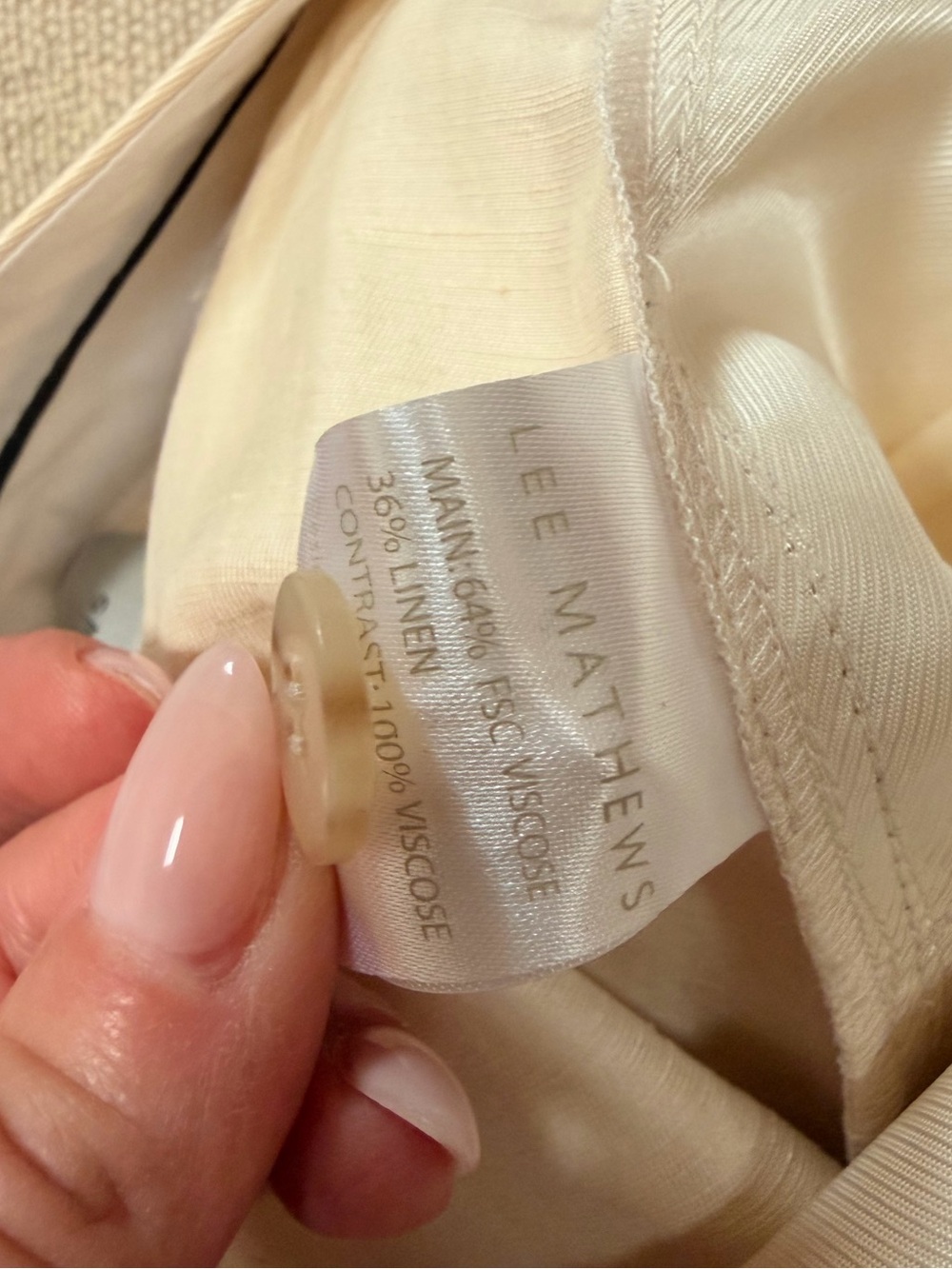Lee Mathews Lamberts Pant in Ivory Satin Linen Blend Size 1 AU - Picture 8 of 12